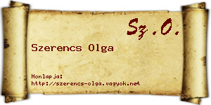 Szerencs Olga névjegykártya